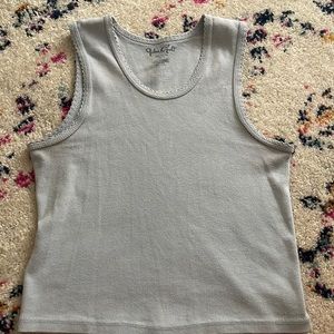 John Galt, baby blue tank top